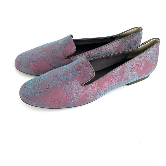 NEW Handmade NYC DESIGNERS Paisley Jacquard Silk Flat Loafers US 9.5 Fit 9 - Picture 4 of 12